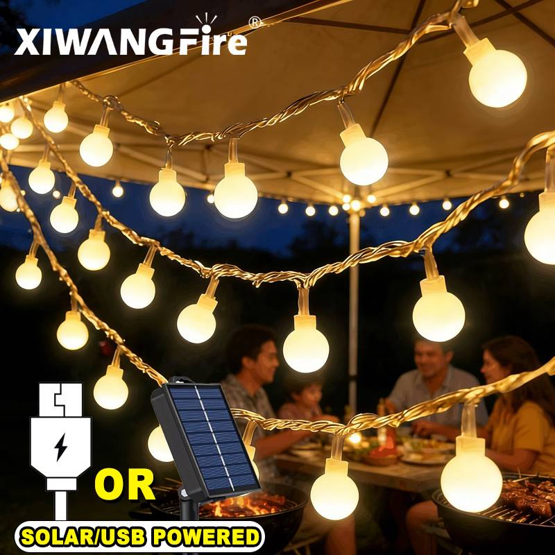 Outdoor Lighting Waterproof - Lampki solarne/USB/bateryjne, 3-10M, kule LED, wodoodporne,