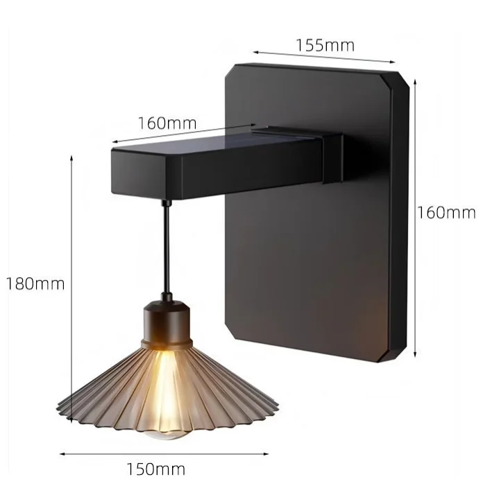 Outdoor Lighting Waterproof - Lampa solarna zewnętrzna ścienna w stylu