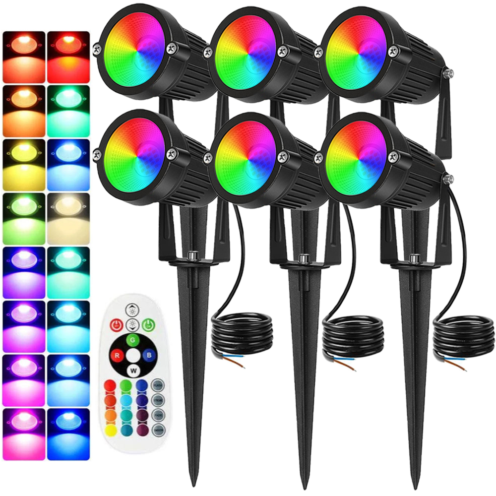 Outdoor Lighting Waterproof - Oświetlenie krajobrazowe RGBW 10W z pilotem,