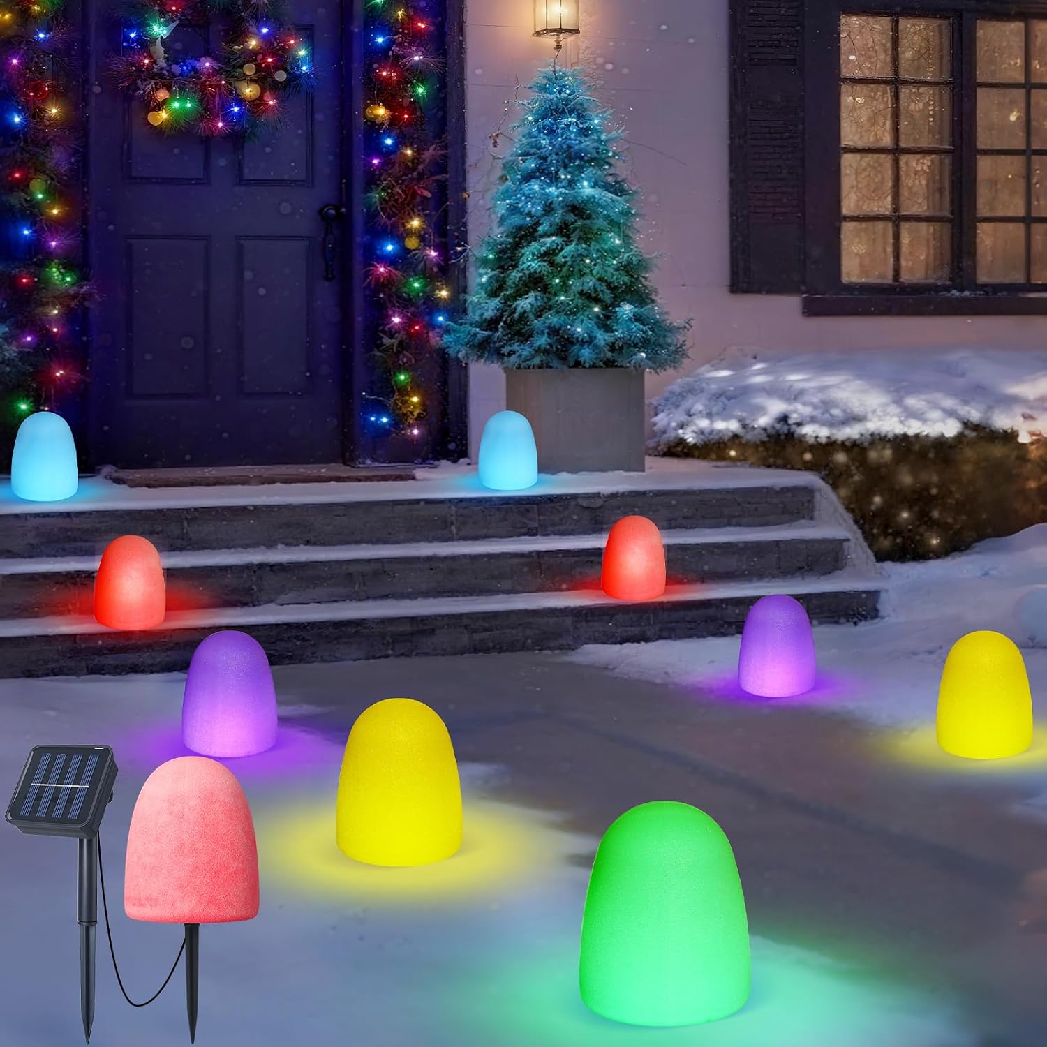 Outdoor Lighting Pathway - Kolorowe lampki solarne do oświetlania ścieżek,